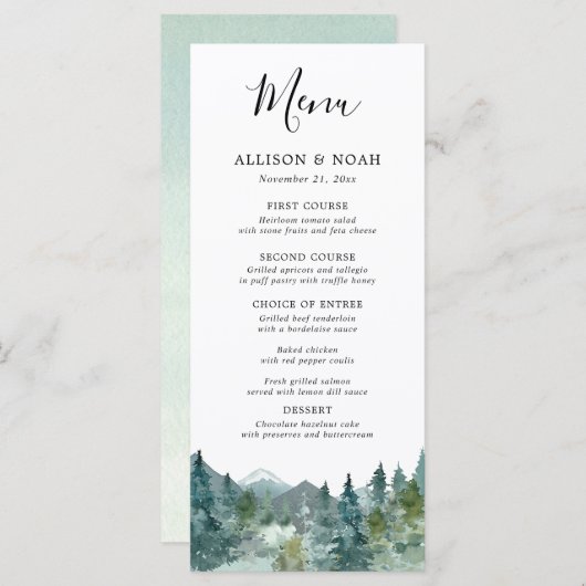 山素朴林の水の色のメ結婚ニュー プログラム (正面/裏面)