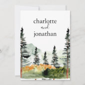 山素朴林の水の色結婚の 招待状 (裏面)