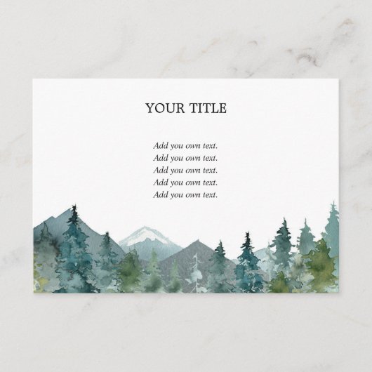 山素朴林の水色の空白の挿入 エンクロージャーカード (正面)