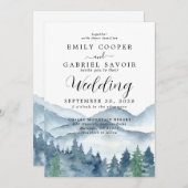 山素朴林の水色 招待状 (正面/裏面)