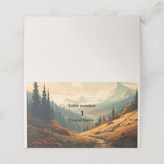 山素朴林エバーグリーン結婚ズ プレイスカード (外部開封)