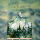 山素朴林エバーグリーン結婚ツリー アクリルサイン (ニュートラル)