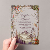 山素朴林エバーグリーン結婚ツリー アクリル招待状 (インサイチュ (ポータブル))