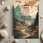 山素朴林エバ結婚グリーンQRコード エンクロージャーカード