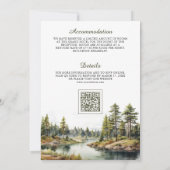 山素朴林湖QRコード結婚 招待状 (裏面)