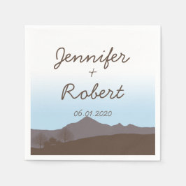 山素朴水の色の結婚ナプキン スタンダードカクテルナプキン