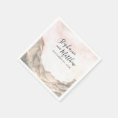 山素朴水色ピンク結婚ズ スタンダードカクテルナプキン (角)