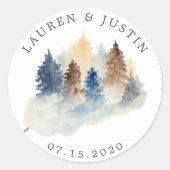 山素朴水色木モノグラム ラウンドシール (正面)