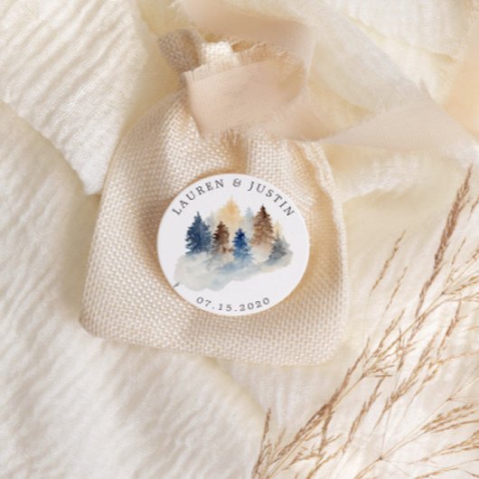 山素朴水色木モノグラム ラウンドシール