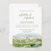 山素朴水色結婚式招待状 招待状 (正面/裏面)