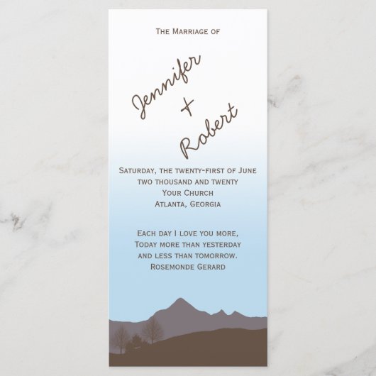 山素朴水色結婚式 プログラム (正面)