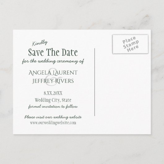 山素朴湖の反射は日付を保存 案内ポストカード (裏面)