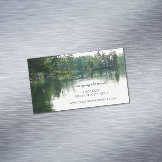 山素朴湖の常緑の日付を保存 マグネット名刺 (インサイチュ)