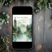 山素朴湖フォレストフォト結婚ズ セーブザデート