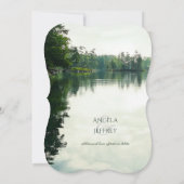 山素朴湖反射結婚式招待状 招待状 (裏面)