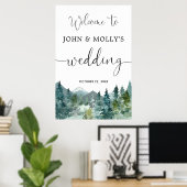 山素朴結婚の歓迎サイン ポスター (ホームオフィス)