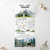 山素朴結婚の 三つ折り招待状 (内部)