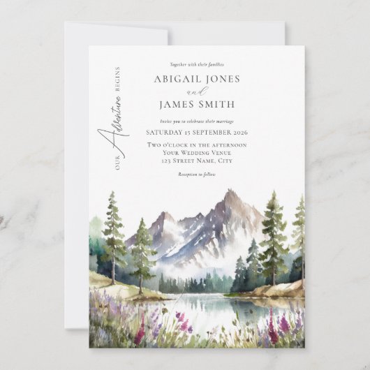 山素朴結婚の 招待状 (正面)