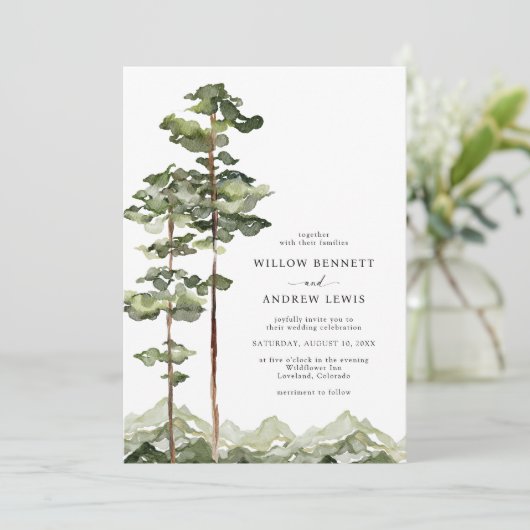 山素朴結婚式招待状 招待状 (スタンド正面)