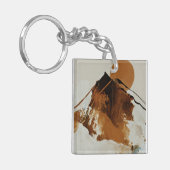 山素朴絵を描ランドスケープ装飾用クッション キーホルダー (正面左)