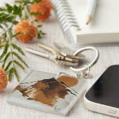 山素朴絵を描ランドスケープ装飾用クッション キーホルダー (正面右)