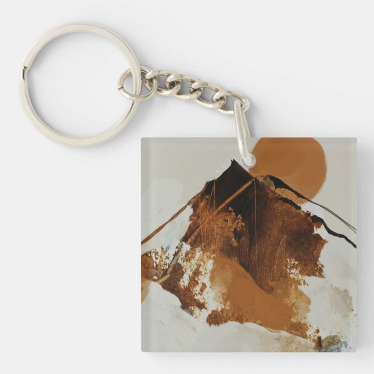 山素朴絵を描ランドスケープ装飾用クッション キーホルダー (正面)