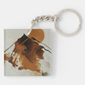 山素朴絵を描ランドスケープ装飾用クッション キーホルダー (裏面)