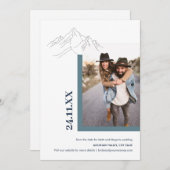 山素朴自然屋外フォトグリーン セーブザデート (正面/裏面)