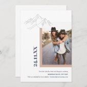 山素朴自然屋外フォト赤面ピンク セーブザデート (正面/裏面)