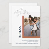 山素朴自然屋外写真焦げオレンジ セーブザデート (正面/裏面)