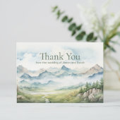 山素朴自然結婚の感謝 サンキューカード (スタンド正面)