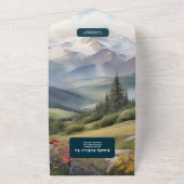 山素朴草地結婚の オールインワン招待状 (外側)