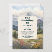 山素朴草地結婚の 招待状 (正面)