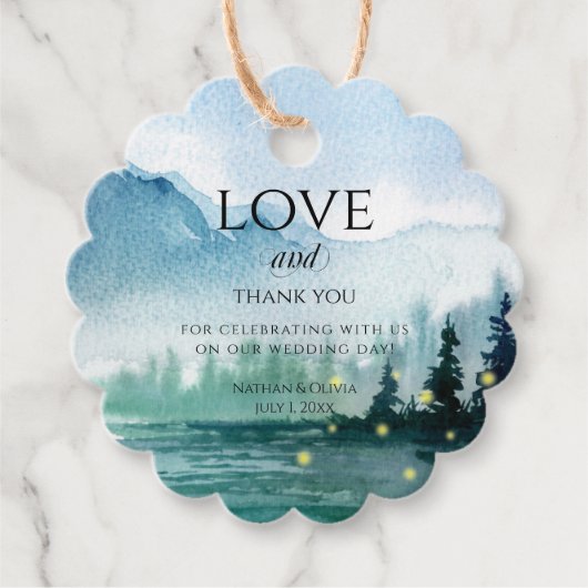 山素朴蛍の水の色結婚の フェイバータグ (正面)