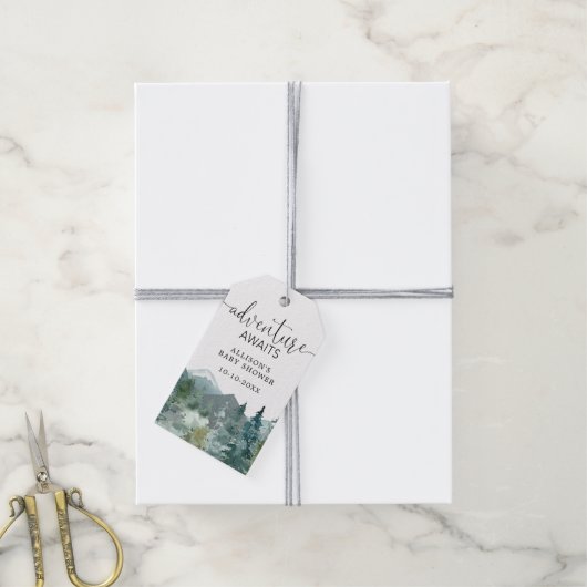 山素朴野外テーマ森林林の恩恵 ギフトタグ (より糸付き)