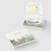 山素朴野花 |の結婚モノグラム ストーンコースター (横)