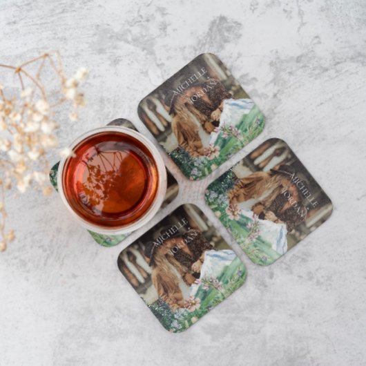 山素朴野花 |ボホ結婚の写真 スクエアペーパーコースター