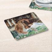 山素朴野花 |ボホ結婚の写真 スクエアペーパーコースター (アングル)