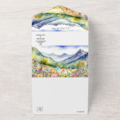 山素朴野花 |ボホ結婚ーの オールインワン招待状 (外側)