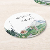 山素朴野花 |ボホ結婚ーの ラウンドペーパーコースター (アングル)