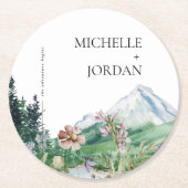 山素朴野花 |ボホ結婚ーの ラウンドペーパーコースター (正面)