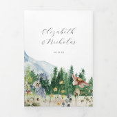 山素朴野花 |ボホ結婚ーの 三つ折り招待状 (カバー)