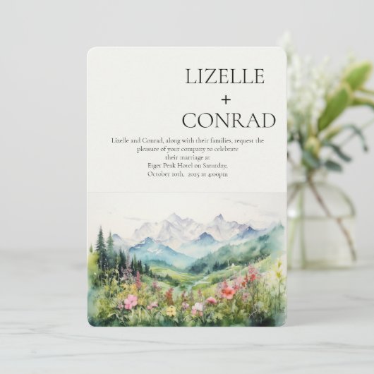 山素朴野花 | Boho 招待状 (スタンド正面)