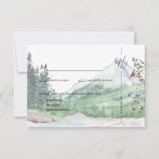 山素朴野花 | Boho Wedding RSVP (正面)