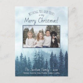 山素朴青パインズメリークリスマスフォト シーズンポストカード