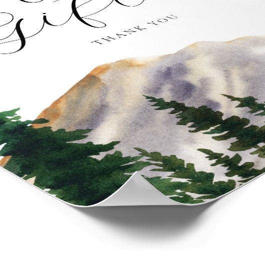 山素朴鹿カードとギフトの看板 ポスター (角)