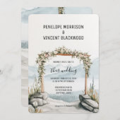 山結婚の水の色のアーチ 招待状 (正面/裏面)