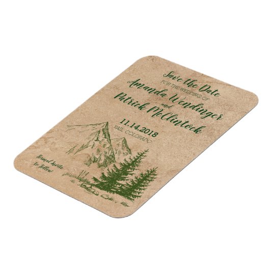 山結婚式素朴日の磁石を保存 マグネット (左側)