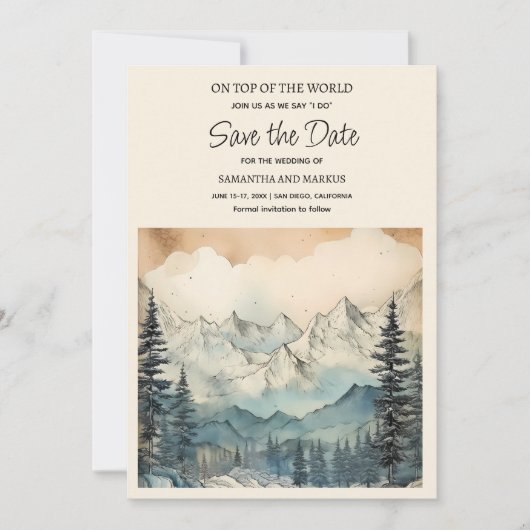 山結婚自然の写救真日 セーブザデート (正面)