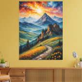山絵を描の風景 キャンバスプリント (インサイチュ (リビング))